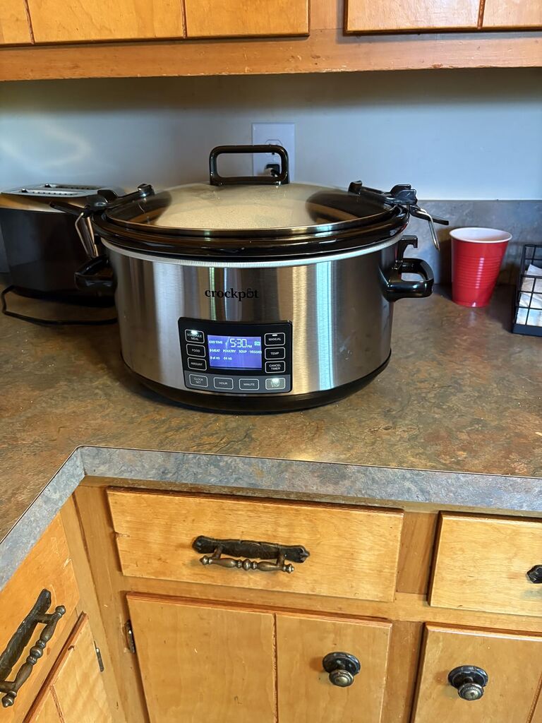 Crock-Pot 7-Quart Slow Cooker, Portable Programmable with Timer, Locking Lid, Stainless Steel customer photo 2