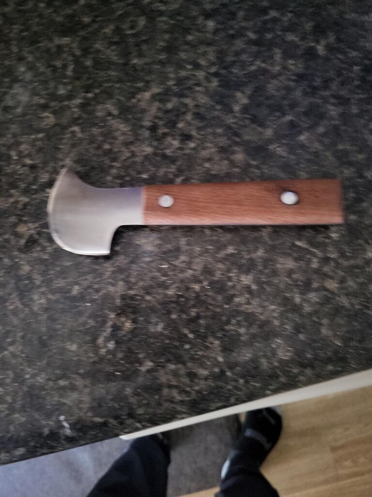 Rocker Knife, One Handed Adaptive Equipment, Ulu Knife, Curved for Cutting Food in Can & Bowl, Ideal for One-handed Use customer photo 2