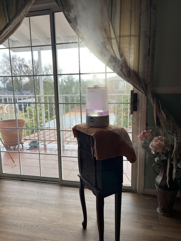 Homvana Humidifiers for Bedroom Home, 3.6 L Cool Mist Top-Fill 34H Super Long Time, Quiet 23dB, Baby Humidifier, Oil Diffuser for Large Room, House, Plant, Nursery, Office, BPA FREE, Ultrasonic (Grey) customer photo 1