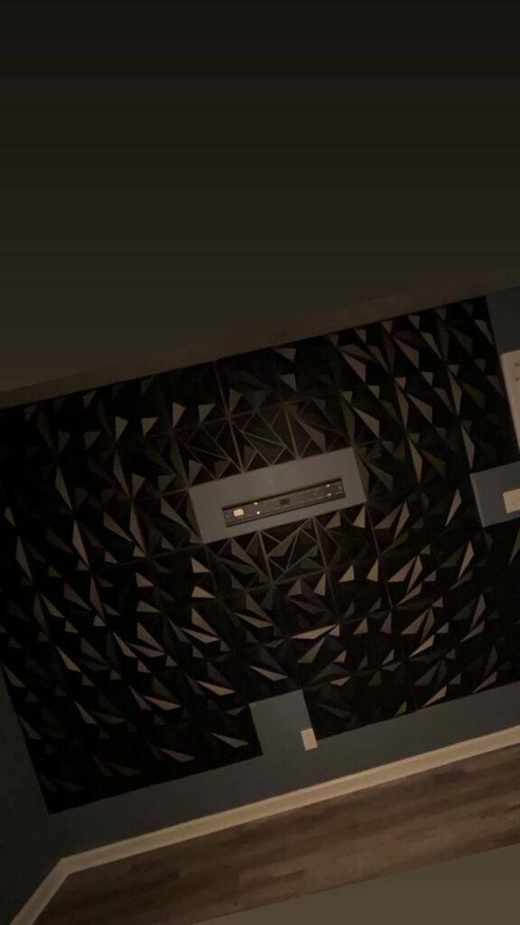 Art3dwallpanels 33 Pack 3D Wall Panel Diamond for Interior Wall Decor, PVC Flower Textured Wall Panels for Living Room Lobby Bedroom Hotel Office, Black, 12''x12'' Cover 32.Sq.Ft. customer photo 1