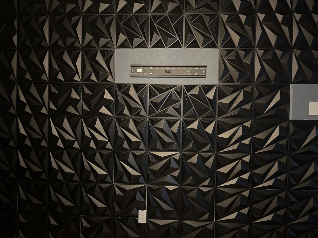 Art3dwallpanels 33 Pack 3D Wall Panel Diamond for Interior Wall Decor, PVC Flower Textured Wall Panels for Living Room Lobby Bedroom Hotel Office, Black, 12''x12'' Cover 32.Sq.Ft. customer photo 2