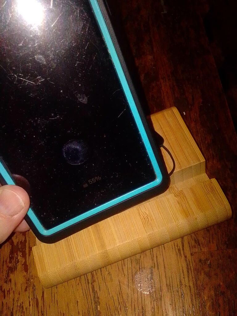 Bamboo Cell Phone Stand Wooden Tablet Stand for Desktop, Wood Cell Phone Holder Desk Tablet Holder customer photo 1