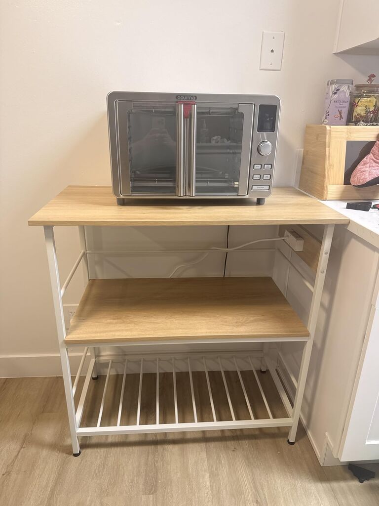 HOOBRO Kitchen Island with Storage, Kitchen Island Table with Power Outlet, 35.4