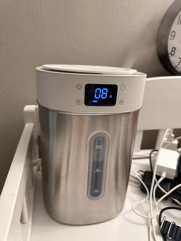 Stainless Steel Humidifier for Bedroom & Large Room, 4L Easy to Clean Cool Mist Humidifier, Mold Free & Dishwasher Safe Water Tank, Essential Oil Diffuser for Baby Nursery, Plants, Home customer photo 2