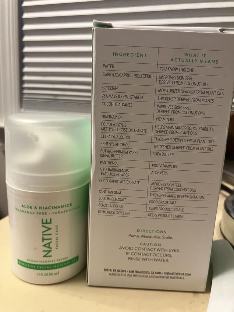 Native Sensitive Daily Facial Moisturizer with Vitamin B3 & Aloe (1.7 fl oz) customer photo 2