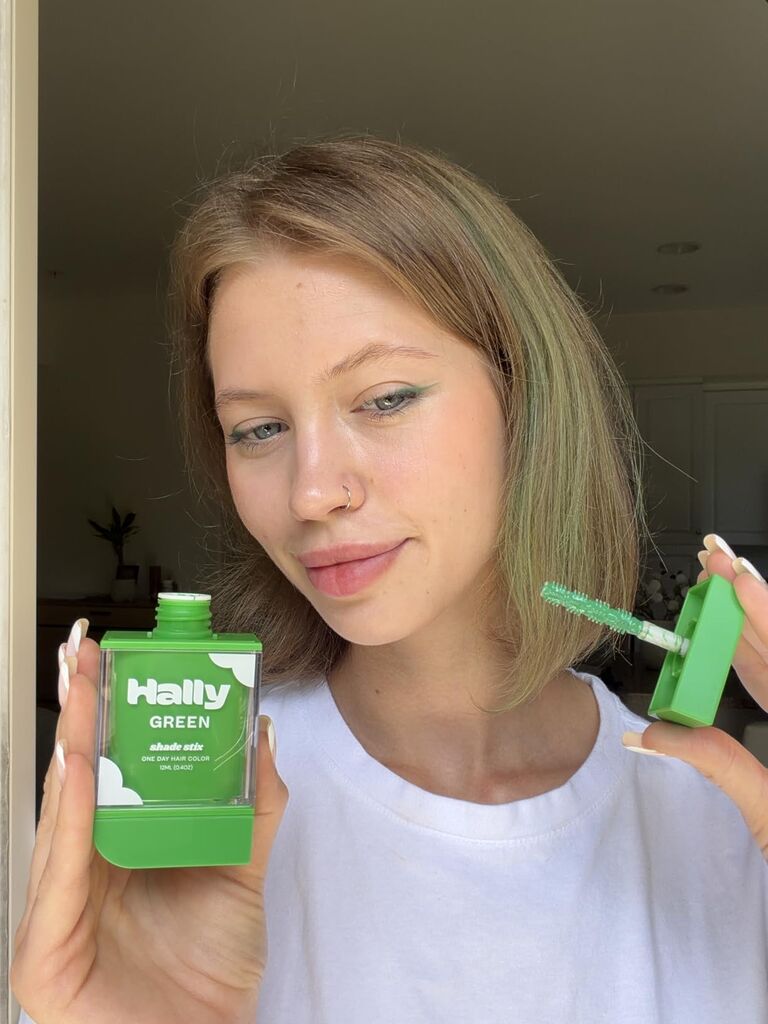 Hally Hair Temporary Hair Color, Shade Stix (Yellow) - Hair Makeup Accessories for Kids, Teens & Adults - 12 ml Washable Hair Chalk & Dye for Festivals, Sporting Events & Parties customer photo 1