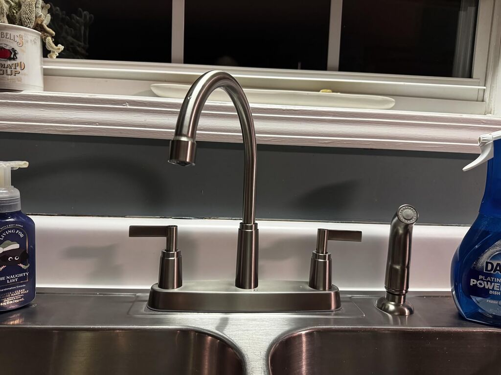 Kitchen Faucet with Sprayer, Brushed Nickel Stainless Steel Kitchen Sink Faucet with Side Sprayer, 3 Hole or 4 Hole Faucet for Kitchen Sink customer photo 1