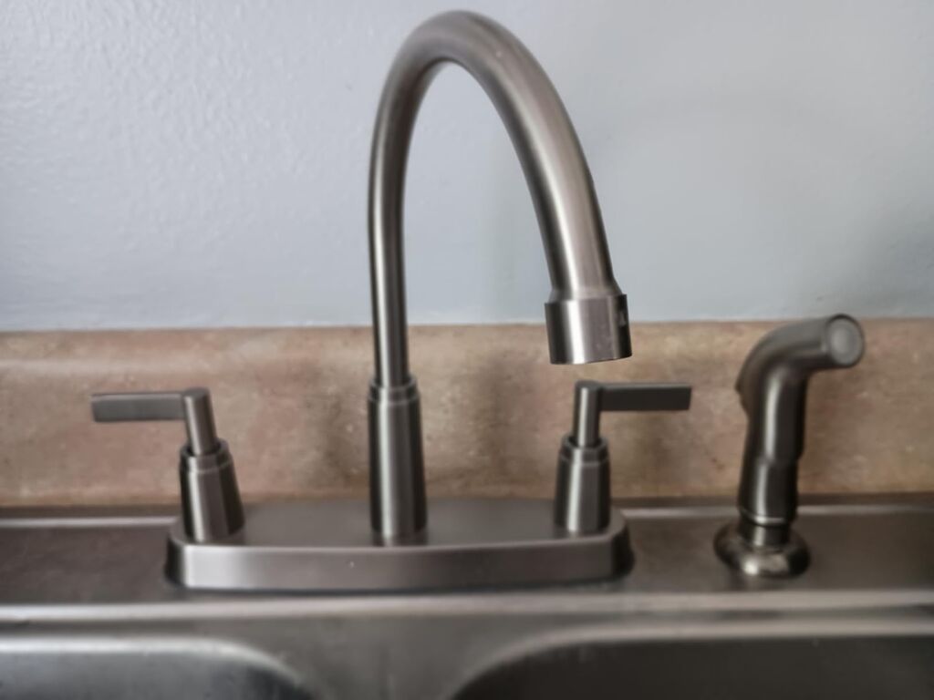 Kitchen Faucet with Sprayer, Brushed Nickel Stainless Steel Kitchen Sink Faucet with Side Sprayer, 3 Hole or 4 Hole Faucet for Kitchen Sink customer photo 2
