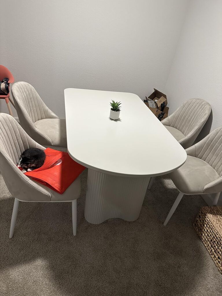 GraceNook Dining Table Set for 4, Modern Kitchen Table with 4 Chairs (55.11