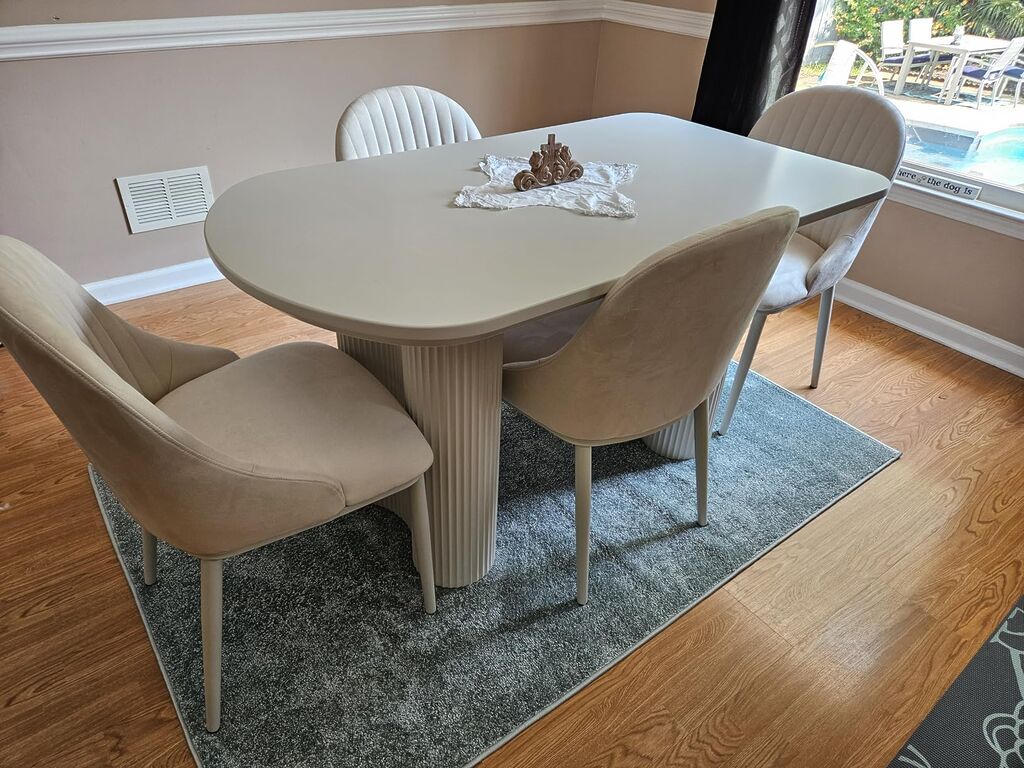 GraceNook Dining Table Set for 4, Modern Kitchen Table with 4 Chairs (55.11