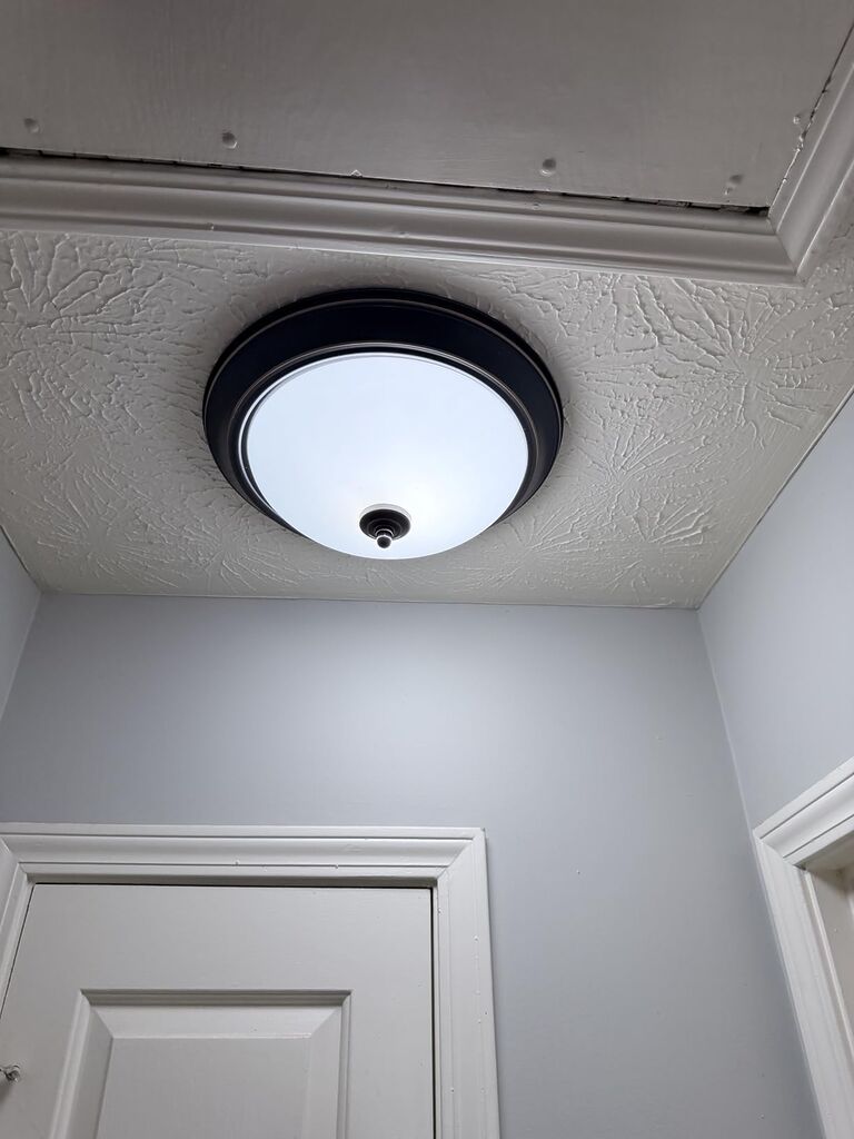 Black Flush Mount Ceiling Light Fixtures, 2-Light Ceiling Mount for Farmhouse with Seeded Glass Lampshade, Industrial Flush Mount Light Fixture Farmhouse for Hallway, Kitchen, Entryway and Foyer customer photo 2
