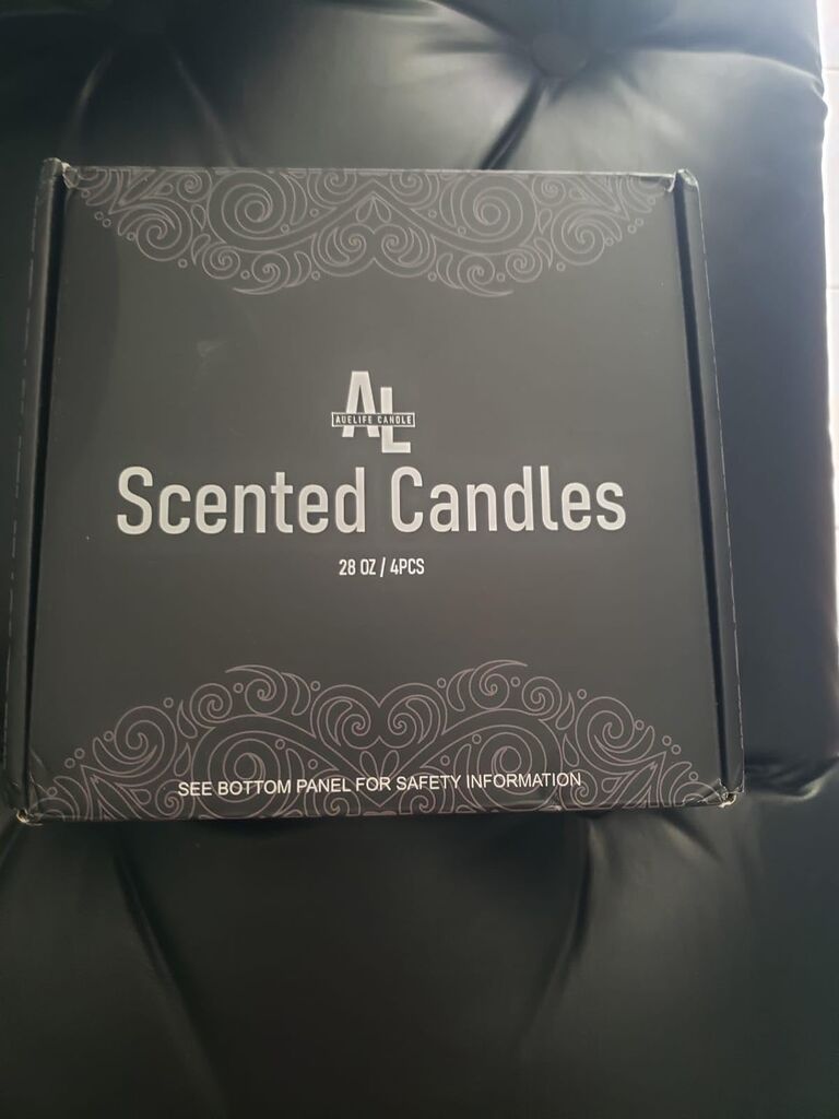 Auelife Scented Candles Set for Men - 4 Pack Soy Candles (Leather/Smoke & Vanilla/Oak/Lavender) customer photo 2