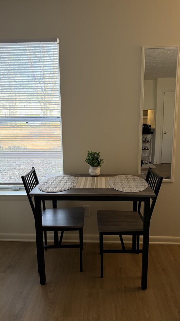 AWQM 3 Piece Dining Table Set for 2, Small Kitchen Table Set for 2 with Chairs, Wood Breakfast Nook Table and Chairs Set of 2, Dinette Set for Small Space, Dining Room, Apartment, Brown customer photo 2