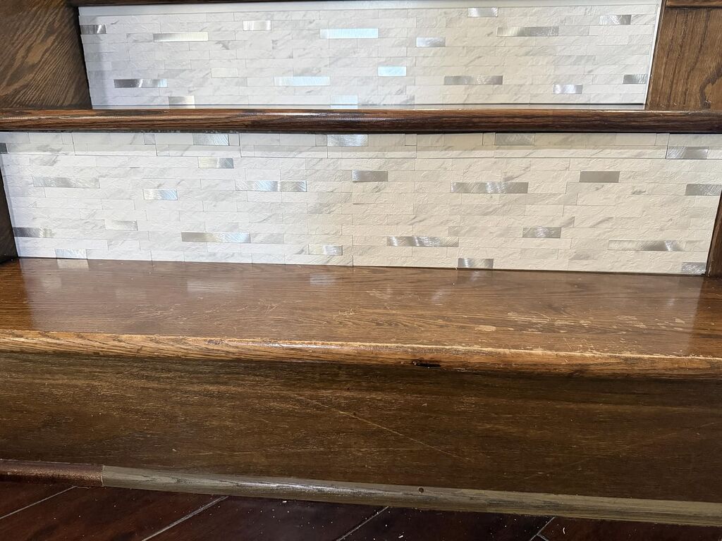 20 Sheets Peel and Stick Backsplash for Kitchen, White Marble with Metal Silver Look Stick on Tile Upgrade Your Kitchen Backsplash, RV, Fireplace customer photo 1