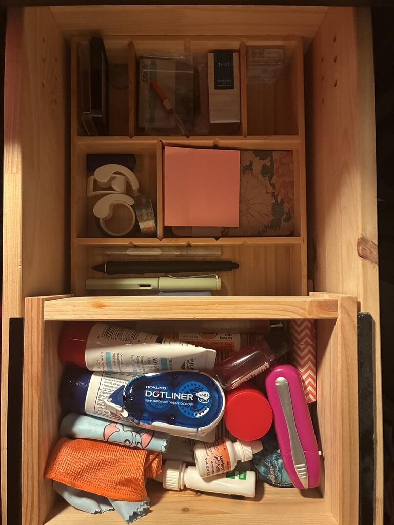 Umilife Bamboo Desk Drawer Organizer - Wood Junk Organizer Tray with Adjustable Dividers customer photo 1