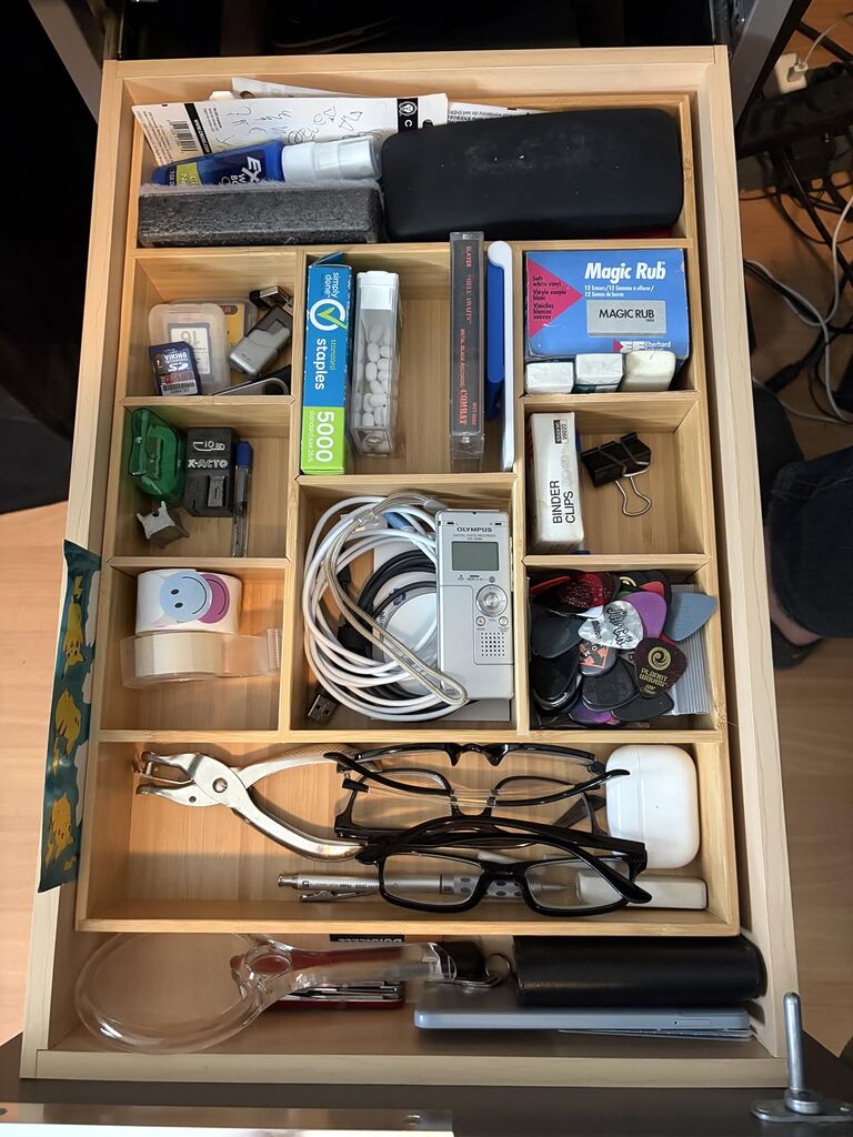 Umilife Bamboo Desk Drawer Organizer - Wood Junk Organizer Tray with Adjustable Dividers customer photo 2