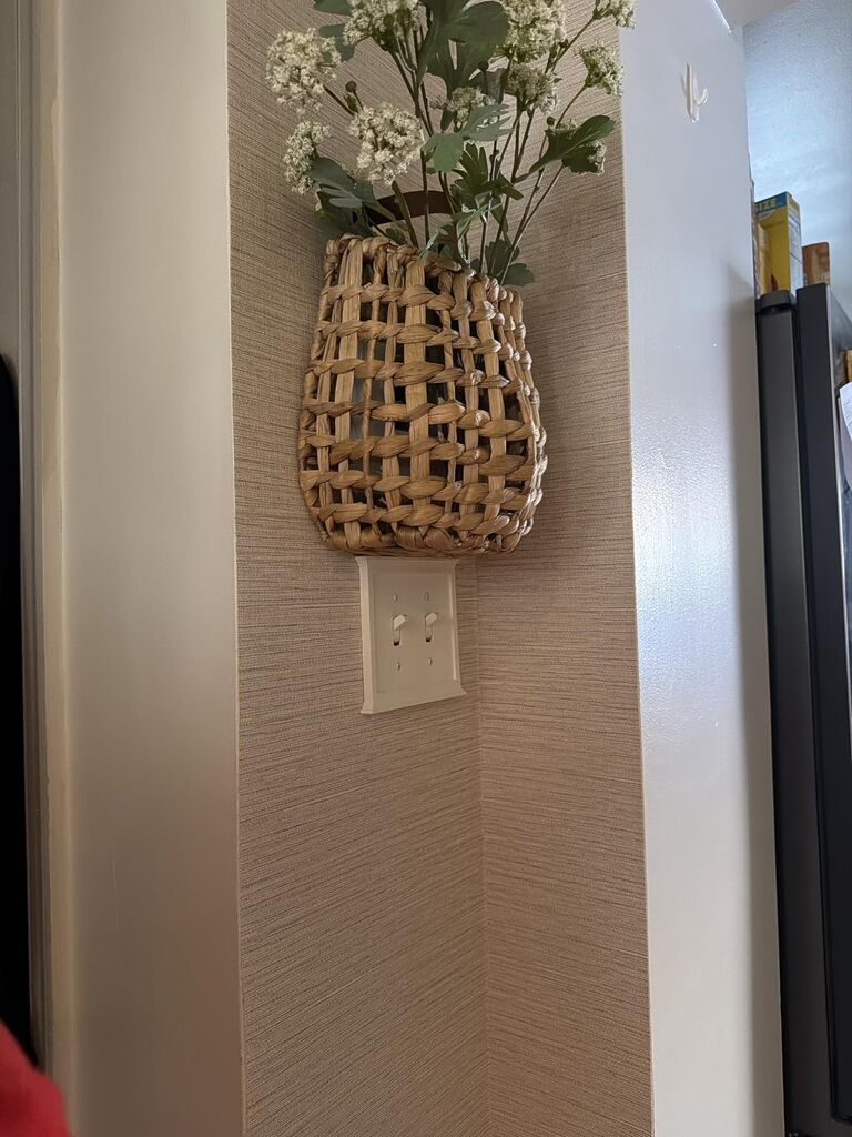 Grasscloth Peel and Stick Wallpaper - Renter Friendly, Neutral Textured Grassweave Wallpaper Self Adhesive Removable for Bathroom Bedroom customer photo 2