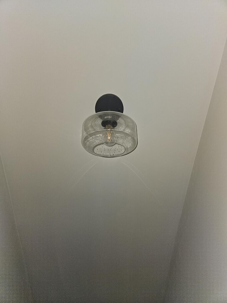 TeHenoo Sloped Ceiling Light with Clear Seeded Glass Shade, Adjustable for Kitchen, Hallway, Living Room customer photo 1