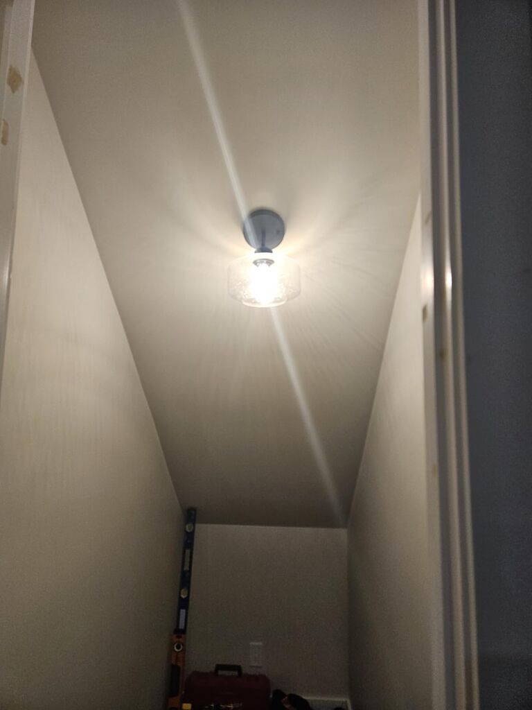 TeHenoo Sloped Ceiling Light with Clear Seeded Glass Shade, Adjustable for Kitchen, Hallway, Living Room customer photo 2