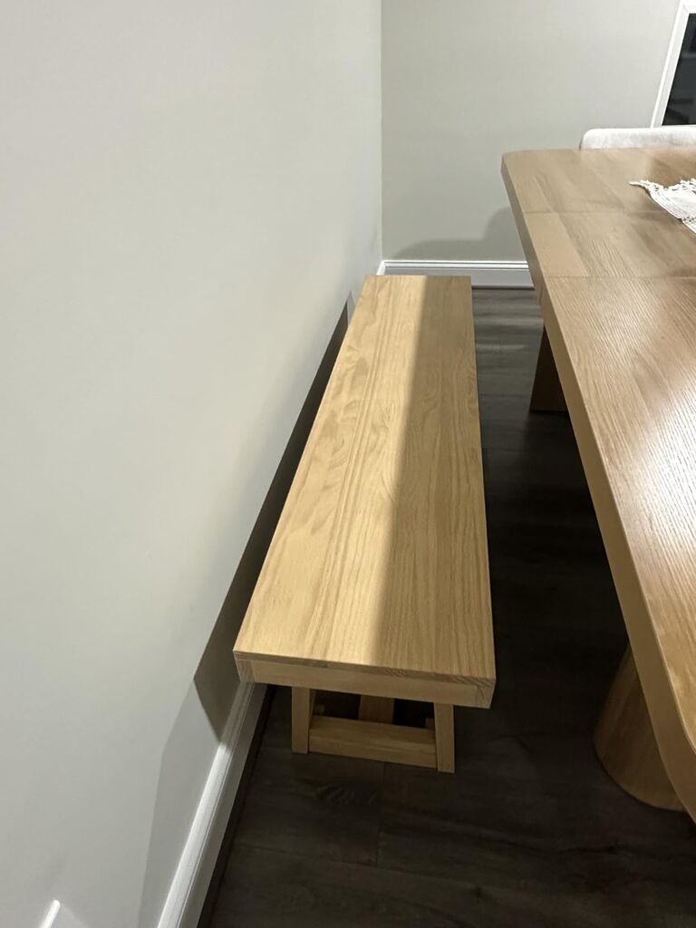 Plank+Beam 72 Inch Farmhouse Dining Table, Solid Wood Rustic Kitchen Table, Large Wooden Rectangular Dinner Table (Pecan Wirebrush) customer photo 1