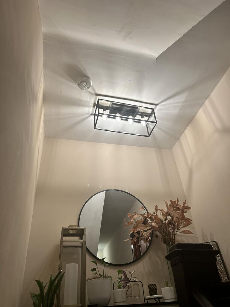 6 Lights Black Farmhouse Flush Mount Ceiling Light 38