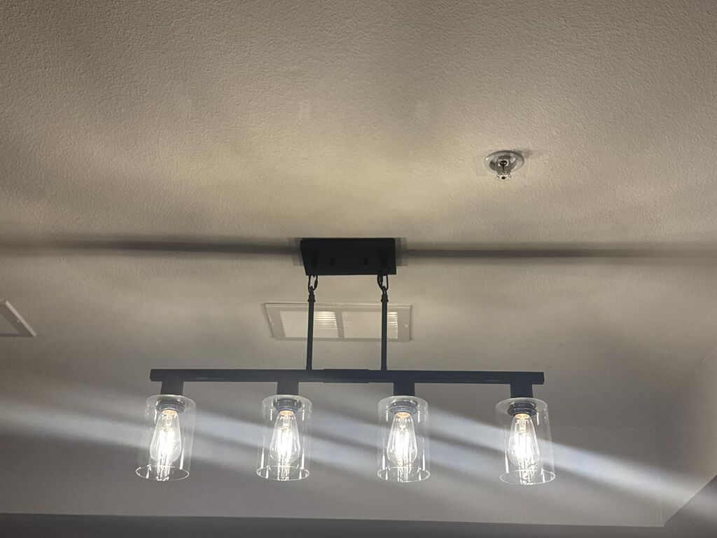4-Light Kitchen Island Lighting, Black Simplicity Bar Island Lights for Kitchen, Farmhouse Chandelier with Adjustable Height & Clear Glass Shades, Linear Hanging Dining Room Light Fixture Over Table customer photo 2