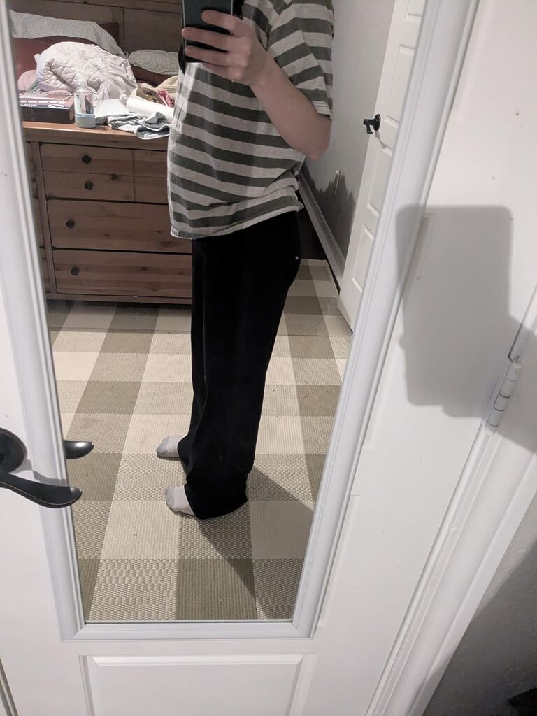 G4Free EverGoing Maternity Pants Over the Belly Yoga Dress Work Stretchy Lounge Pregnancy Wide Leg Trousers with Pockets customer photo 1