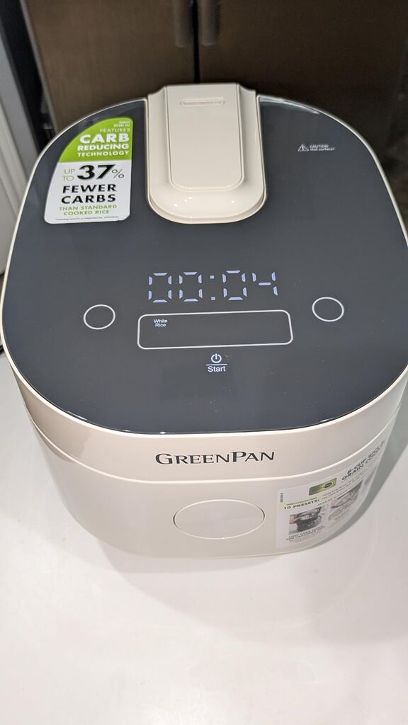 GreenPan Carb Reducing Electric Rice Cooker, 4 Cups Uncooked/8 Cooked Rice, 10 Presets, LED Display, Healthier Meals, Delay Timer, PFAS-Free Ceramic Nonstick Removable Bowl, Cool Touch, Steam, Cream customer photo 1