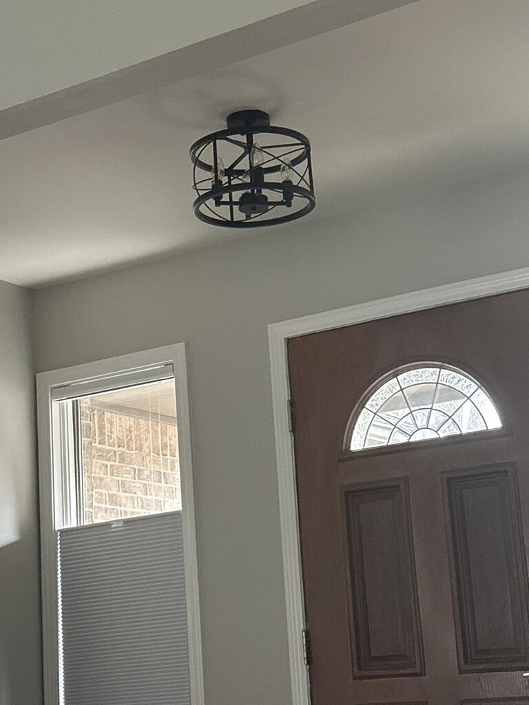 Black Semi Flush Mount Ceiling Light, 4-Light Farmhouse Modern Ceiling Light Fixture, Hallway Light Fixtures, Kitchen Lights, Ceiling Lamp for Entryway Bedroom Laundry Dining Room customer photo 1