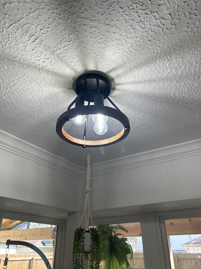 Black Semi Flush Mount Ceiling Light, 4-Light Farmhouse Modern Ceiling Light Fixture, Hallway Light Fixtures, Kitchen Lights, Ceiling Lamp for Entryway Bedroom Laundry Dining Room customer photo 2