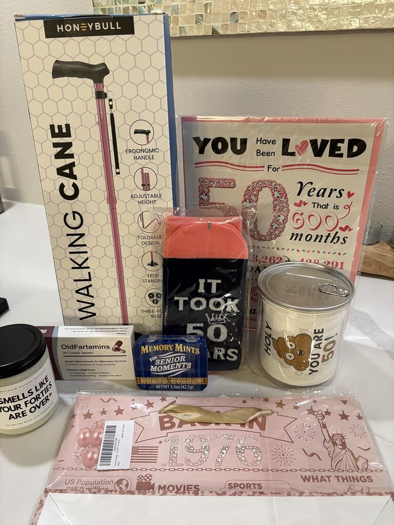 Funny 50th Birthday Gifts for Her - 9oz Lavender Scented Soy Wax Candle, 1976 Birthday Decorations customer photo 1