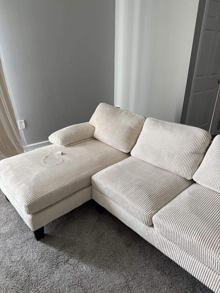 JUMMICO Sectional Couches for Living Room, U Shaped Couch with Chenille Fabric, 4 Seat Modern Sofa customer photo 1