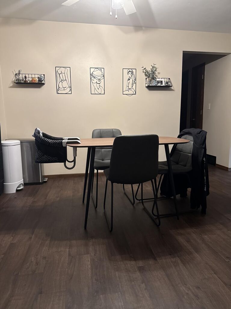 47.2'' Dining Table Set for 4, Modern Wood Dining Table, Leather Dining Chairs 4, Table and Chairs Set of 4, Ideal for Kitchen Dining Room customer photo 2