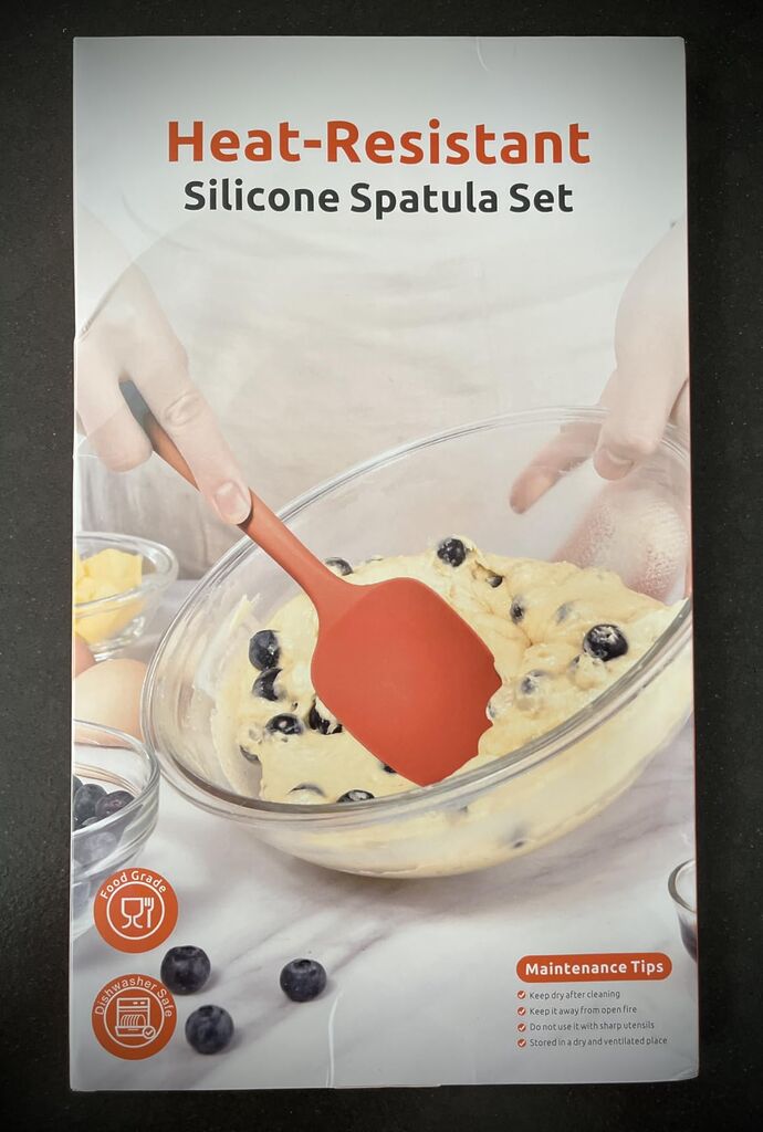 3-Piece Silicone Spatula Scrapers: Doosu 600°F Heat Resistant Food Grade Kitchen BPA Free Rubber Baking Cooking Tool Nonstick Utensil Set for Mixing, Scraping, Folding, Stirring, Serving (Multi-3) customer photo 2