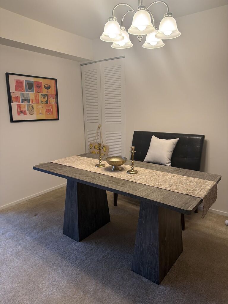LITTLE TREE Dining Table for 6 People, Wooden Dining Table, Rectangle Table with Heavy Duty Legs (Light Brown) customer photo 1