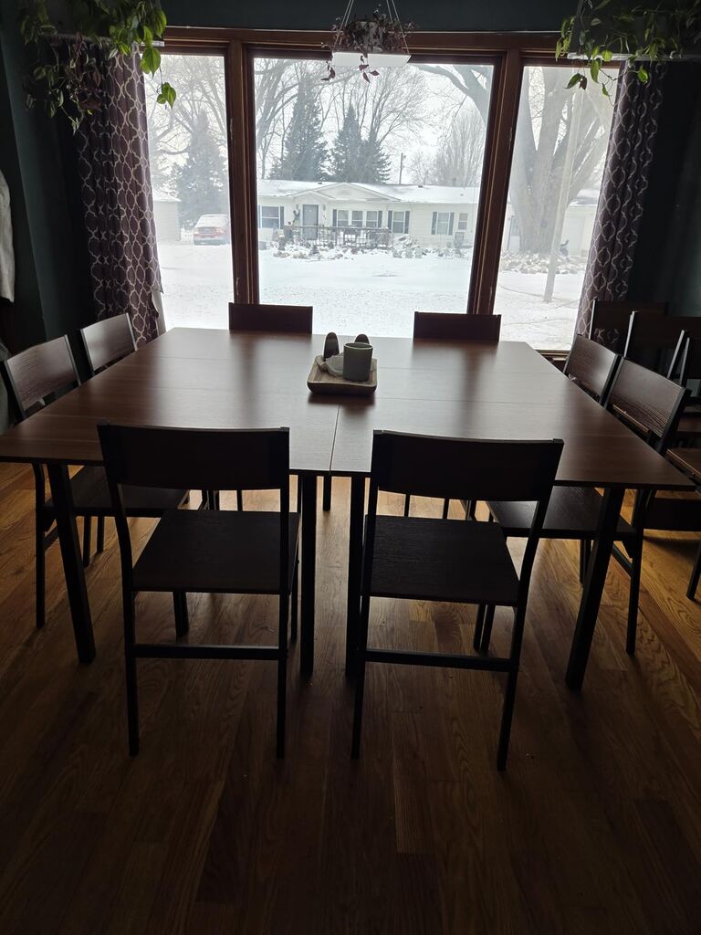 iPormis 7-Piece Dining Table Set with 6 Chairs, 63
