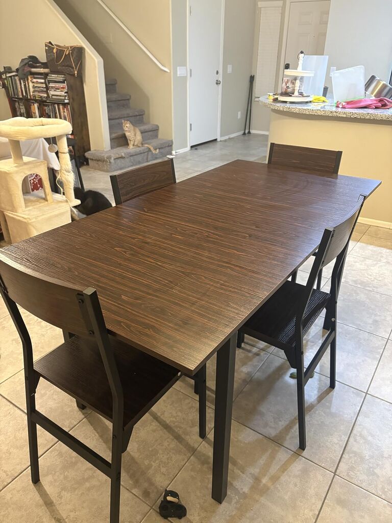 iPormis 7-Piece Dining Table Set with 6 Chairs, 63
