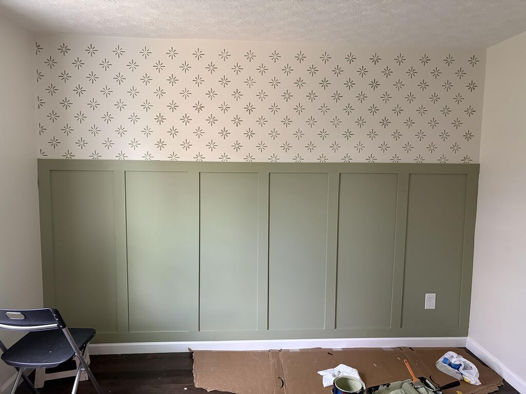 Art3d Premade Board and Batten Paintable Wainscoting Kit, MDF Accent Wall Panel for Kitchen Bedroom Living Room Home Decor Covers 94.5 x 54 in. Molding Trim Slat with Edge Strip customer photo 1