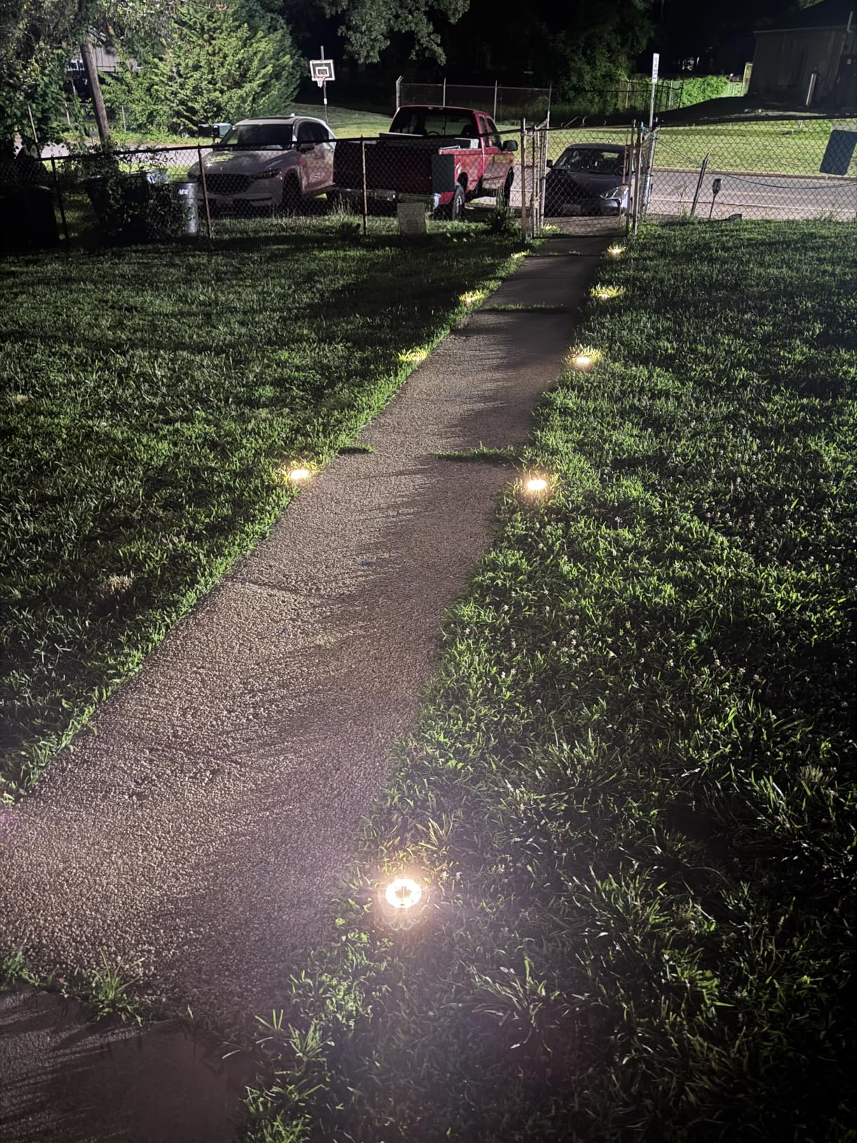 INCX 4.6 inch Solar Lights Outdoor Waterproof, 12 Pack Solar Lights for Outside, Solar Garden Lights Landscape Lighting for Patio Pathway Lawn Yard Deck Driveway Walkway, Cold White customer photo 1