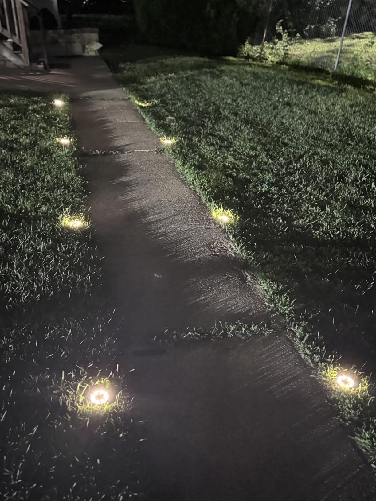 INCX 4.6 inch Solar Lights Outdoor Waterproof, 12 Pack Solar Lights for Outside, Solar Garden Lights Landscape Lighting for Patio Pathway Lawn Yard Deck Driveway Walkway, Cold White customer photo 2