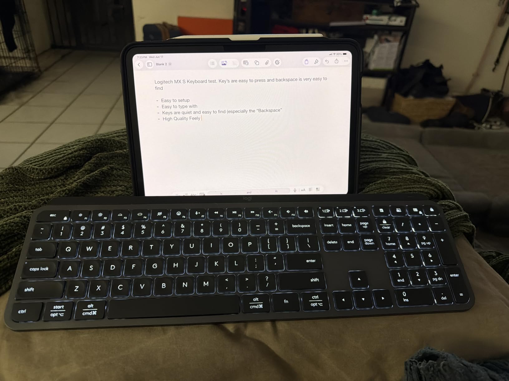 Logitech MX Keys S Wireless Keyboard, Low Profile, Fluid Precise Quiet Typing, Programmable Keys, Backlighting, Bluetooth, USB C Rechargeable - Graphite customer photo 2