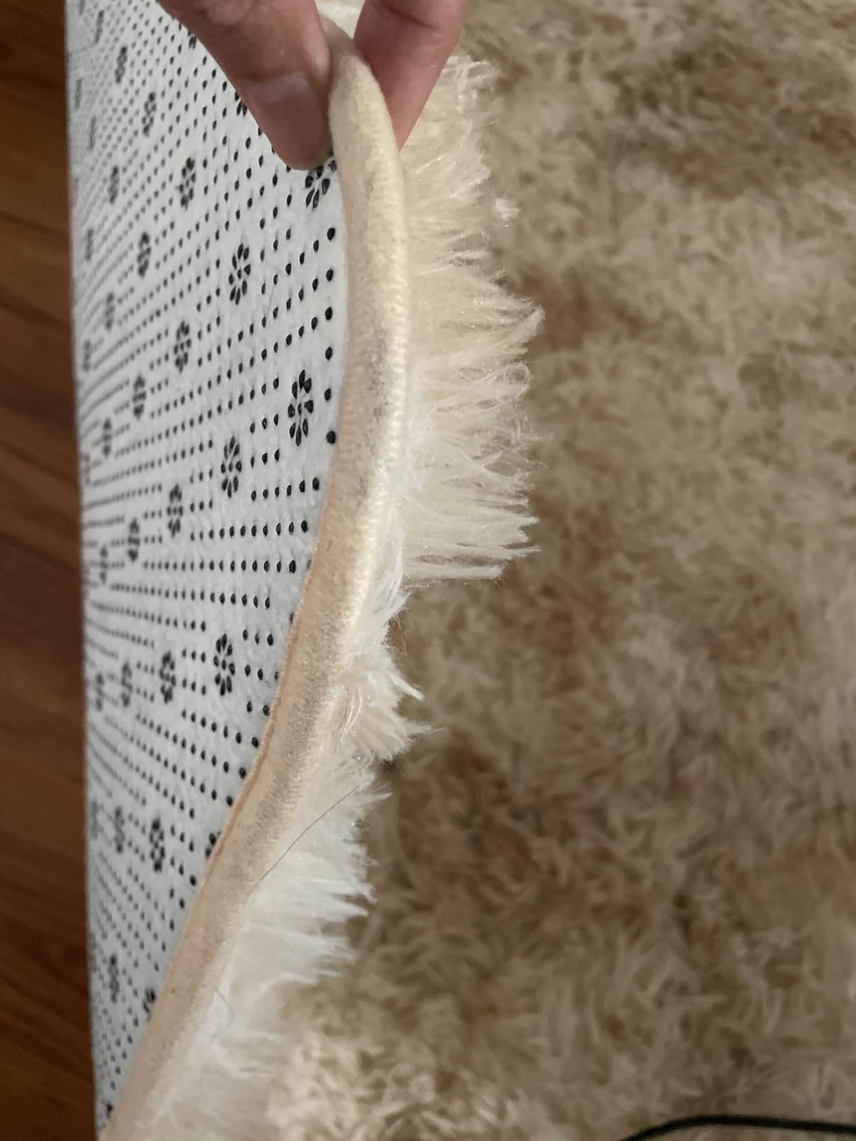 Litanika 4x6 Shag Area Rug for Living Room Bedroom, Tie-Dyed Beige High Pile Soft Plush Shaggy Furry Cream Bedside Playroom Dorm Carpet, Non-Slip, Non-Shedding Modern Indoor Floor Rug customer photo 1