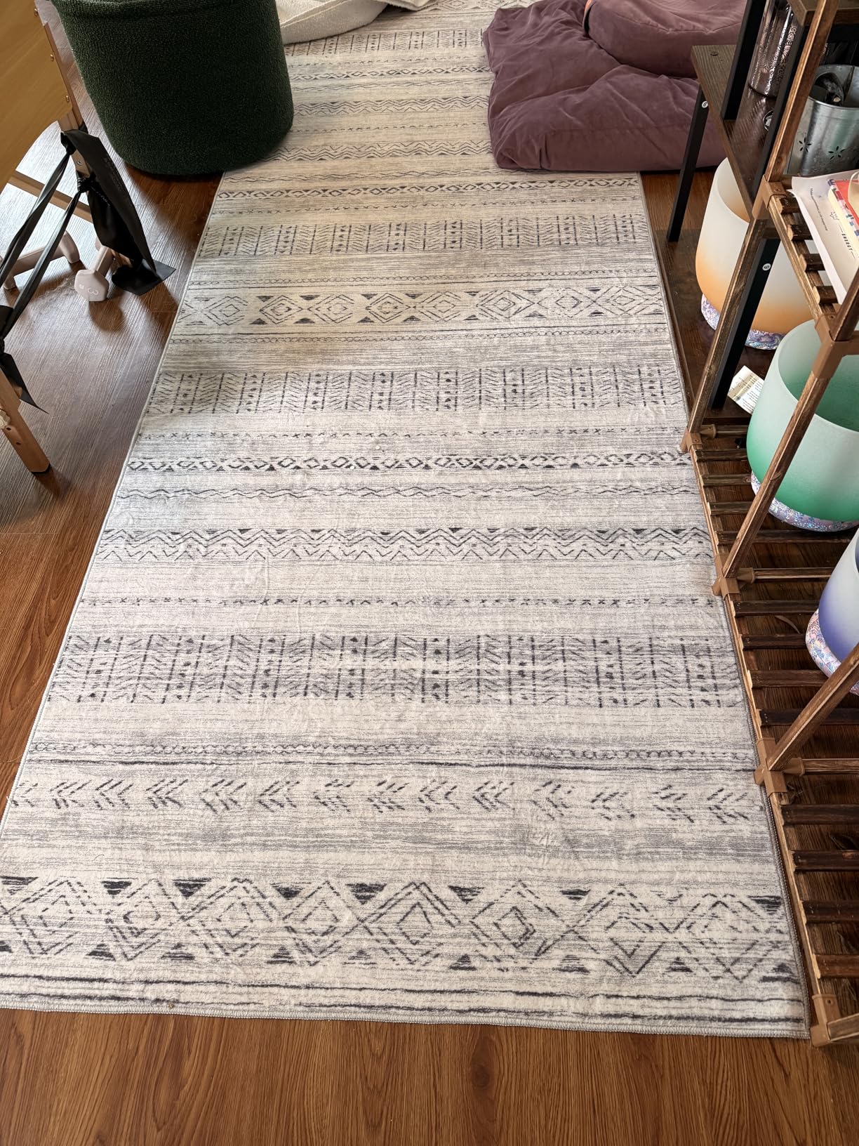 cotiled 5x7 Area Rugs Living Room Rug: Washable Boho Rugs with Non Slip Backing Large Soft Indoor Stain Resistant Carpet for Bedroom Farmhouse Dining Room Lightweight Home Decor L Brown/Cream customer photo 2