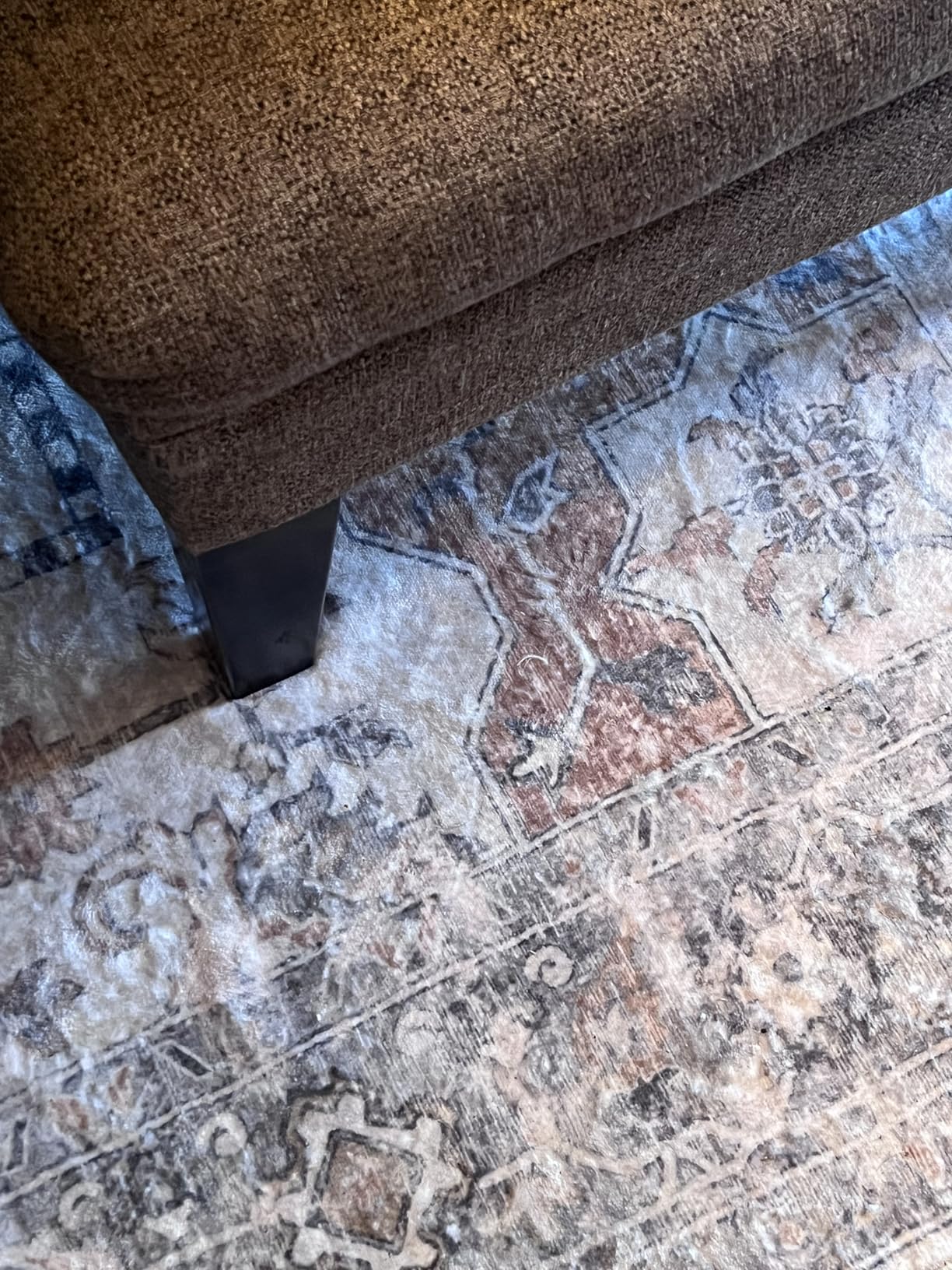 GENIMO 8x10 Area Rugs for Living Room, Machine Washable Non Slip Vintage Area Rugs, Low Pile Lightweight Print Rug for Bedroom, Dining Room, Home Office, Light Taupe Brown customer photo 1