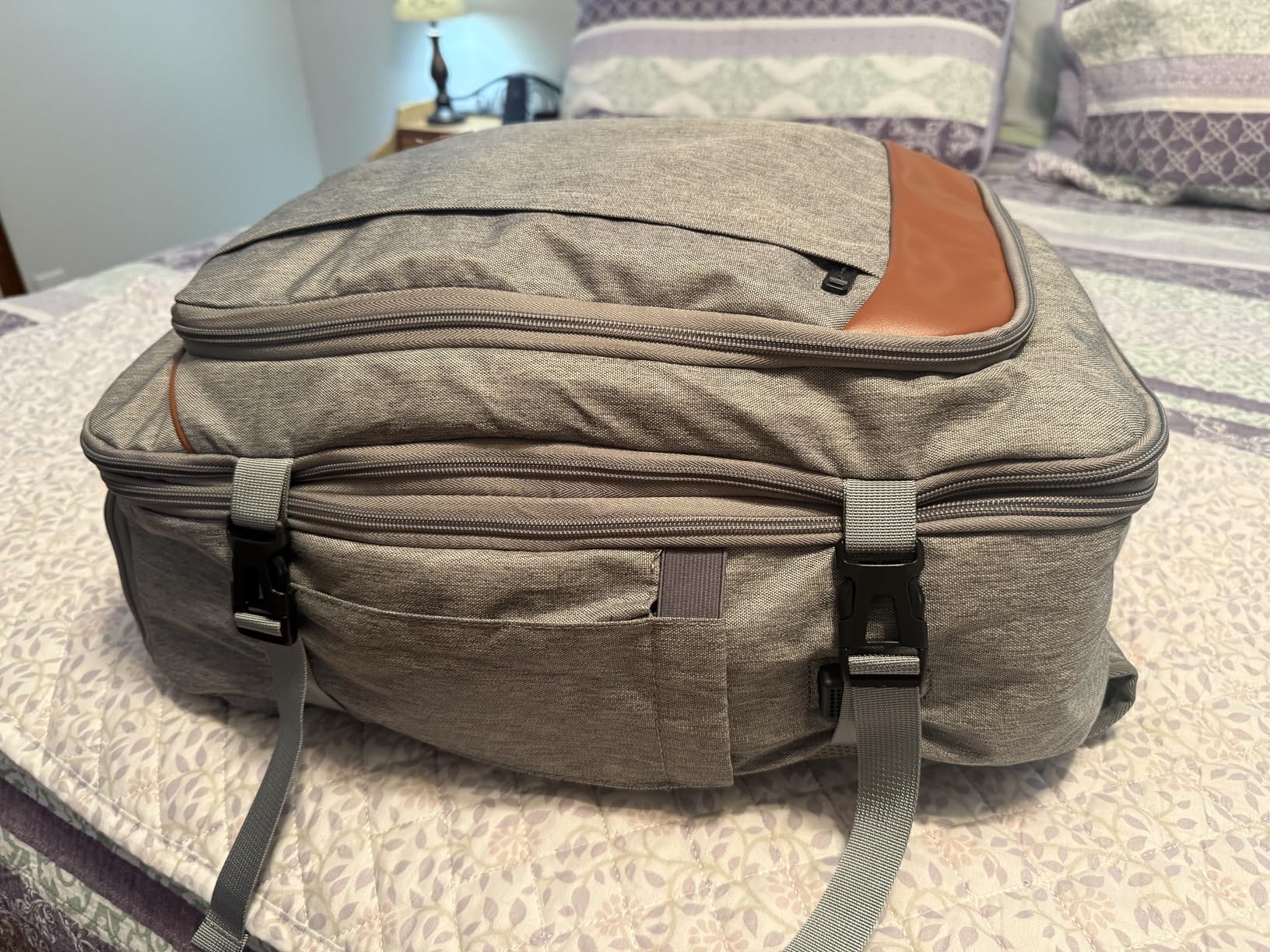 Vancropak Carry on Backpack, Flight Approved 18x14x8 Travel Backpack with 3 Packing Cubes, Expandable Large 40L Travel Bag fits 17.3 inch Laptop, Grey customer photo 1