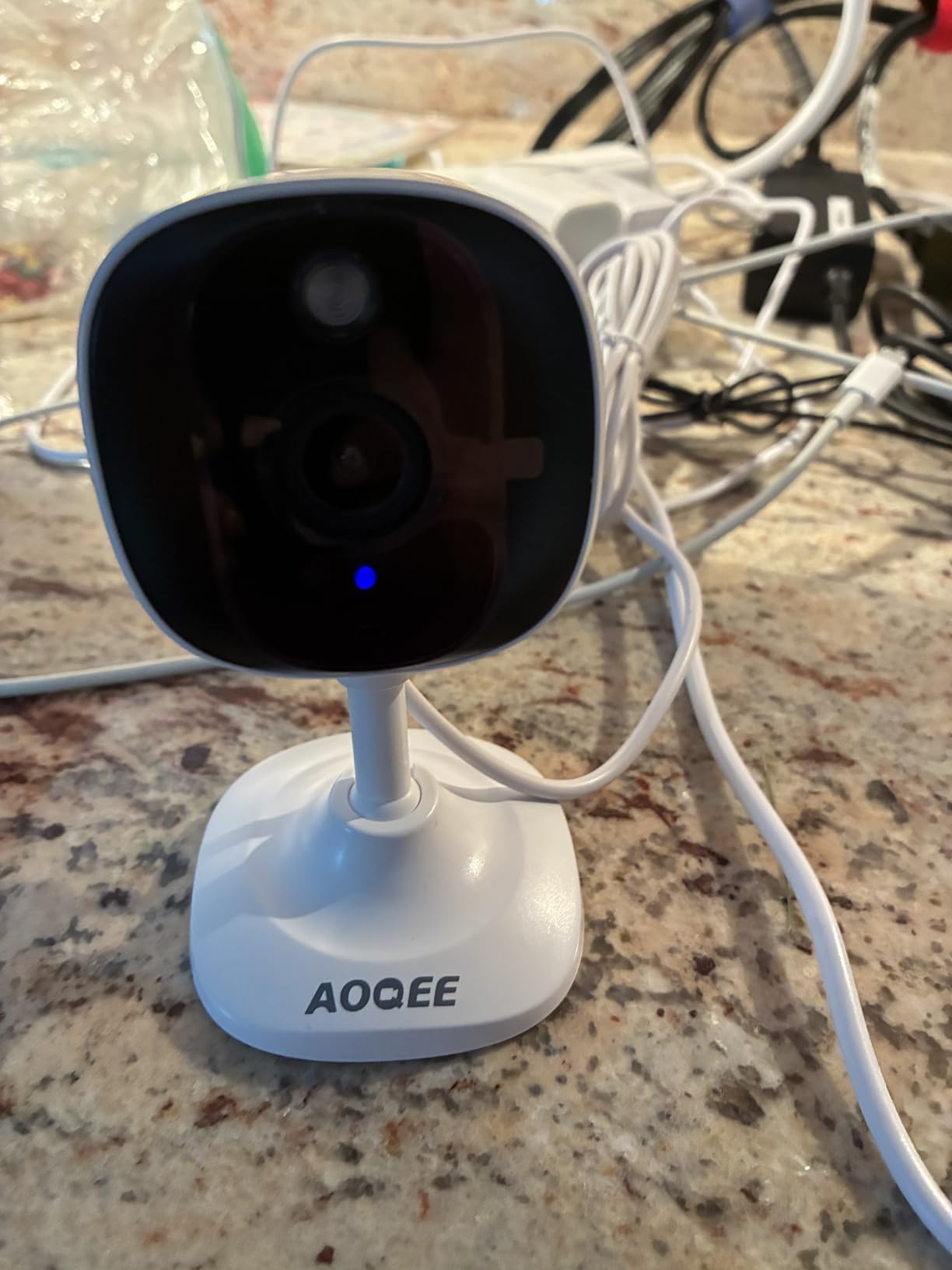 2K Cameras for Home Security-Outdoor/Indoor Camera for Dog/Cat/Pet/Nanny/Baby/Elderly, Color Night Vision, White Light, Siren, 24/7 SD Recordings, Works with Alexa, Plug in (C1-White-2pack-2.4G) customer photo 1