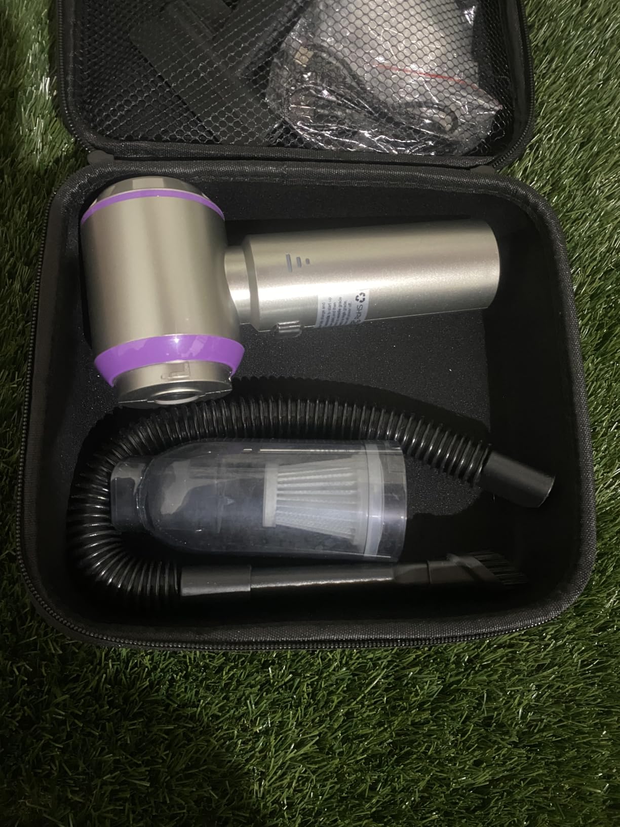 Vacuum/Air Duster 80,000RPM Super Power Mini Car Vacuum Cleaner 4-in-1 (Purple) customer photo 2