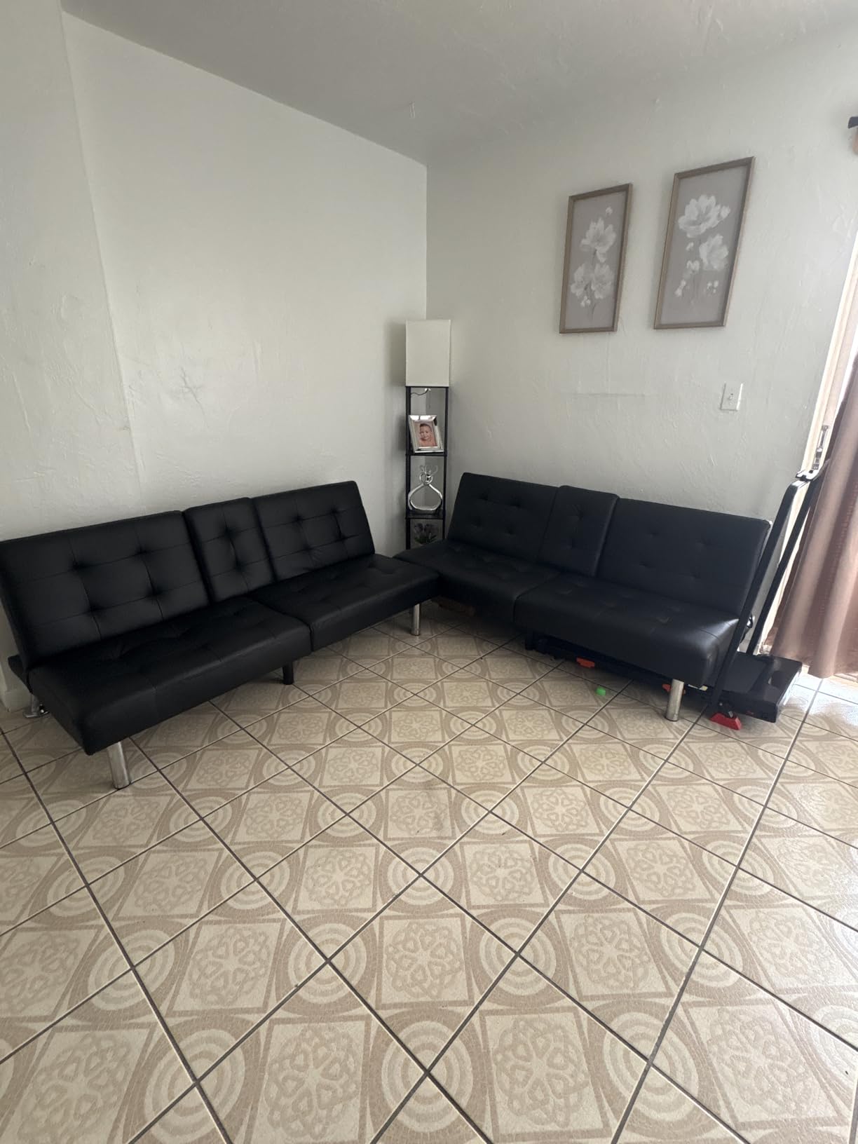 Homall Futon Sofa Bed, Leather Futon Couch with Removable Armrests, Adjustable Recliner Sleeper Sofa Bed with Dual Cup Holders customer photo 1