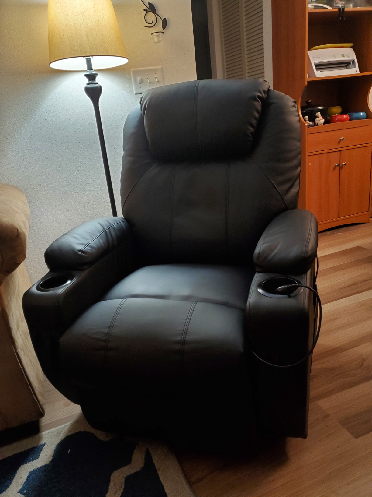 Flamaker Power Lift Chair Massage Recliner Chairs for Elderly - Ergonomic Design with Cup Holders and Side Pockets, Remote Control (Gray) customer photo 2