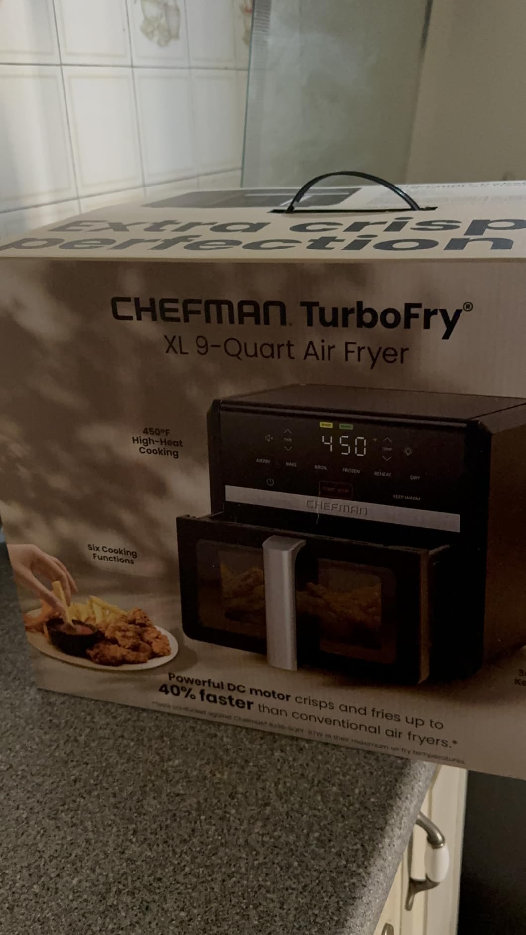 Chefman Air Fryer 9 Qt | TurboFry 7-in-1 High-Powered 450°F Cooking for Crispier and Even Results | XL Basket with Viewing Window | Air Fry, Bake, Broil, Reheat, Dehydrate, Defrost, Keep Warm customer photo 2